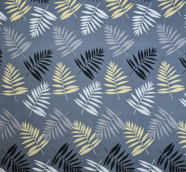 220TC_Elastic_Fitted_100%_Cotton_Feel_Printed_King_Size_Single_Bed_Bedsheet_with_1_Pillow_Cover_(36"x78"_Upto_6"_Mattress)_Grey_Leaf